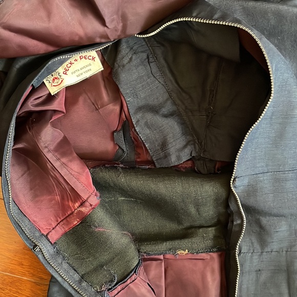 1950’s Vintage Peck & Peck blue sharkskin wiggle cocktail dress Small 26w VLV - Picture 12 of 15